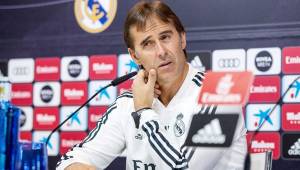 El entrenador del Real Madrid, Julen Lopetegui, en conferencia de prensa este viernes. Foto EFE