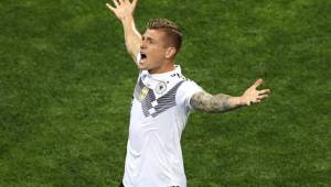 Kroos celebrando su golazo ante Suecia en el Mundial de Rusia 2018.