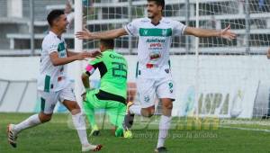 El argentino Bruno Volpi celebra el gol anotado ante el Motagua.