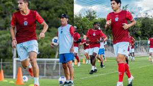 Los jugadores del Olimpia Johnny Leverón y Carlos Pineda quienes participaron con la Selección de Honduras en la eliminatoria, van convocados frente a Lobos UPN.