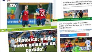 Medios y periodistas han hablado de la paliza histórica y humillante de Noruega a la selección de Carlos Ramón Tábora de 12-0. Así lo describen.