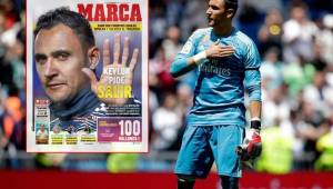 Marca llevará en su portada de este jueves el anunio de Keylor Navas a la directiva de Real Madrid. El tico quiere irse.