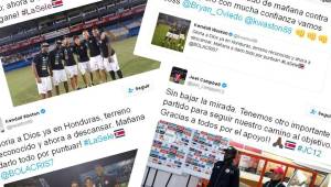 Algunos futbolistas referentes y otros que quizá no tengan actividad ante Honduras ha dejado mensajes en redes sociales.