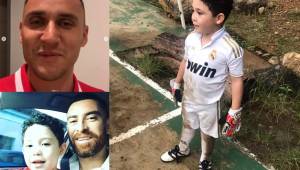 A Fabián, hijo de Jean Márquez, le gusta ponerse bajo el marco con la camisa del Real Madrid. El tico Keylor Navas tuvo un detallazo con él.
