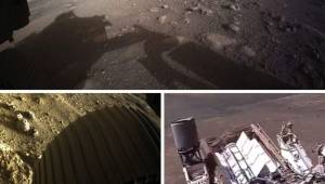 La NASA publicó este viernes imágenes que muestran el espectacular descenso de su vehículo de exploración Perseverance a la superficie de Marte, suspendido por cables para frenarlo, las primeras imágenes de una maniobra de este tipo.