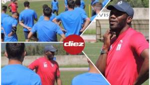 David Suazo durante el primer entrenamiento del Carbonia Calcio este jueves.