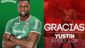 Yustin Arboleda no seguirá en Marathón, según lo anunció el club en sus redes sociales.