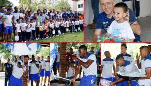 Los futbolistas de la Selección Nacional de Honduras disfrutaron un agradable mañana con un grupo de niños de San Pedro Sula.