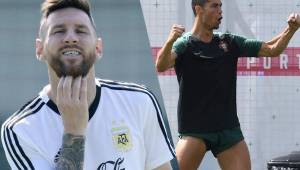 Leo Messi busca llevar a Argentina a cuartos pero tiene que vencer a Francia, mientras que Cristiano con Portugal va por vencer a Uruguay. Fotos AFP