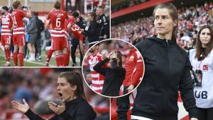 Marie-Louise Eta dirigió este sábado su primer encuentro como entrenadora del Unión Berlín. No fue el debut esperado, pero hizo historia en la liga alemana.