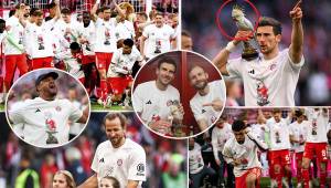 La fiesta del conjunto bávaro en el Allianz Arena luego de proclamarse bicampeón de la liga alemana. El amuleto de la suerte volvió a funcionar.