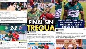 Lo que dicen los periodista deportivos de Honduras luego del empate 2-2 que firmaron Marathón y Olimpia en el Estadio Olímpico. El título se define este miércoles en la capital.