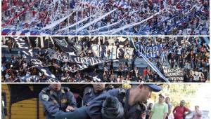 Barras de Olimpia y Motagua cuando se jugaba con público en la Liga Nacional de Honduras.