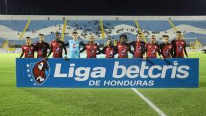 Plantilla de Motagua para uno de sus encuentros en la Liga Nacional de Honduras.