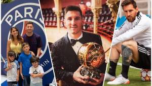 Lionel Messi junto a su familia y Balón de Oro conquistado. Ahora son siete.