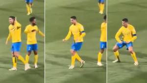 La afición del Al Shabab le gritaba “Messi, Messi” a Cristiano Ronaldo y el luso respondió con polémico gesto.
