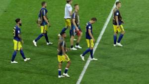 El conjunto sueco terminó bastante triste por la derrota. Foto: EFE.