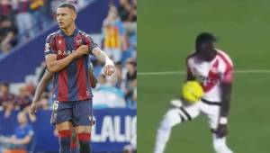 Kervin Arriaga participó en los últimos 16 minutos del compromiso frente a Rayo Vallecano, que empató de forma polémica. Fotos cortesía Levante.