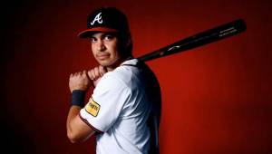 El pelotero hondureño, Mauricio Dubón, durante los entrenamientos con los Bravos de Atlanta, preparándose para la temporada 2026.