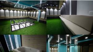 ¡A puro estilo europeo! Así pulen los camerinos del Estadio Juan Ramón Brevé de Juticalpa. ¡Luce espectacular! FOTOS: EMILIO FLORES.