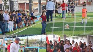 ¡Quedó bonita! Condepor, a través de Mario Moncada, entregó una cancha sintética en Colonia Los Robles de Tegucigalpa.