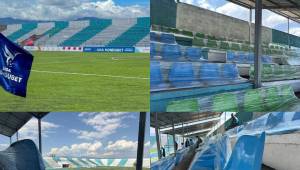 ¡Lo están dejando espectacular! Génesis PN instala butacas en la localidad de sombra del Estadio Roberto Suazo Córdova. FOTOS: Génesis PN.