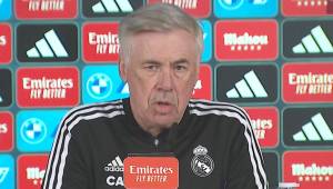 Ancelotti en la rueda de prensa previa al partido del Real Madrid ante Real Sociedad por la liga española.