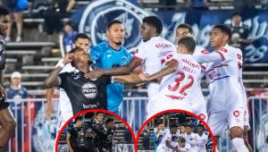 Mientras se disputaba un amistoso entre Olimpa y Motagua, dos jugadores fueron expulsados por una dura pelea a puño limpio. FOTOGRAFÍAS: Créditos Marco Fonseca y Mauricio Ayala.