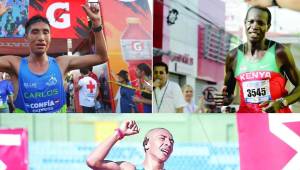 Amado García (Guatemala, abajo de la foto) es el máximo ganador en la Maratón de la PRENSA-GATORADE con cinco títulos en la historia. El keniano Hillary Kimaiyo fue campeón en dos ocasiones. FOTOS: LA PRENSA.