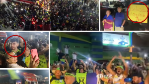 Fotos, ovaciones y fuegos artificiales inundaron las calles de Juticalpa con la caravana de los aficionados del Olancho FC.