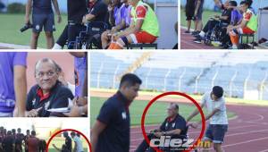 Carlos Orlando Caballero, entrenador del Lone FC, tiene una enfermedad que le está imposibilitando caminar. El exmundialista dirigió en silla de ruedas en Liga de Ascenso. FOTOS: Neptalí Romero.