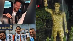 Lionel Messi arribó con sus compañeros Luis Suárz y Rodrigo de Paul al continente asiático. Fotos EFE y redes sociales.