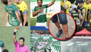¡Partido de locos! Dos expulsiones en 20 minutos, Alexy Vega fue el héroe verdolaga y enfrentamiento entre las barras de Marathón y Real España al finalizar el partido. (FOTOS: Neptalí Romero y Moisés Valenzuela)