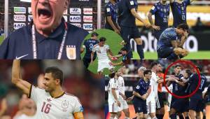NO SE VIO EN TELEVISIÓN: Fea bronca de Bielsa contra coordinadora, pelea de Uruguay y los charrúas quedaron llorando en Guadalajara. FOTOS: EFE.