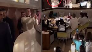 La llamativa reacción de Cristiano Ronaldo cuando entra a un restaurante de Arabia Saudita y todos empiezan a grabarlo