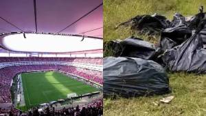 Preocupante y aterrador: Se reportó dantesco hallazgo de bolsas con cadáveres cerca de un estadio donde se disputarán partidos de fútbol del próximo Mundial 2026. Fotos redes sociales.