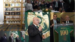 ¡Inolvidable cena de gala! El Club Deportivo Marathón celebró su centenario con invitados de lujo en San Pedro Sula. FOTOS: CD Marathón.