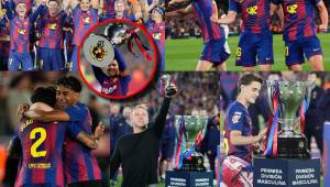Messi se unió a los festejos, no hubo pasillo de Real Madrid y así fue la euforia en los futbolistas de Barcelona al celebrar el bicampeonato en la Liga Española. (FOTOS: EFE)