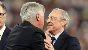 ”Estamos muy contentos con él”, dijo Florentino una vez finalizó la Copa del Rey, donde Ancelotti se coronó campeón.