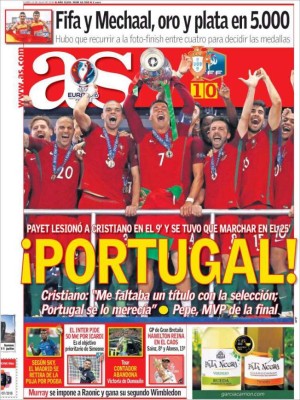 Las portadas en el mundo tras la conquista de Cristiano con Portugal