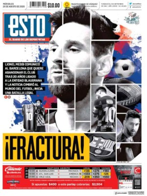 'Lío Mundial en la City': Messi causa revuelo en las portadas de los medios tras pedir su salida del Barça