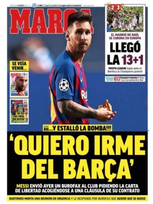 'Lío Mundial en la City': Messi causa revuelo en las portadas de los medios tras pedir su salida del Barça