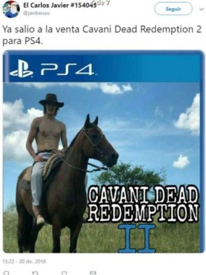 Crueles memes contra Cavani por una fotografía montando a caballo