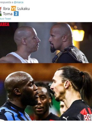 Crueles: Los memes que dejó el feroz cruce entre Zlatan Ibrahimovic y Lukaku en el derbi