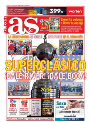 ¡Superfinal! River y Boca se roban las portadas de los periódicos más importantes del mundo