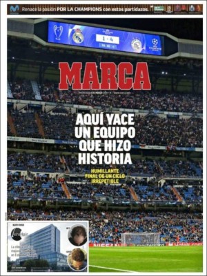 Así lucen las portadas del mundo el día después del fracaso del Real Madrid