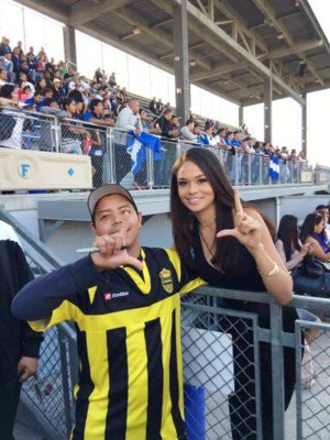 Sirey Morán, Miss Honduras Universo, la fan más guapa de Real España