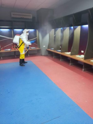 ¡Sanitización y operativos! Las imágenes previo al Motagua-Comunicaciones por Liga Concacaf