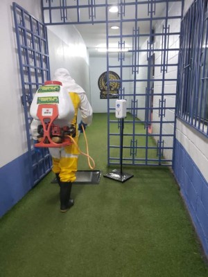 ¡Sanitización y operativos! Las imágenes previo al Motagua-Comunicaciones por Liga Concacaf
