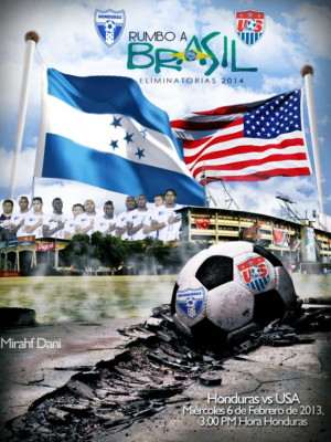 Fotomontajes dedicado al juego entre Honduras y Estados Unidos.